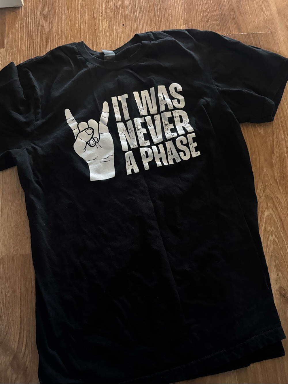 Black Graphic Tee - "It Was Never A Phase" emo